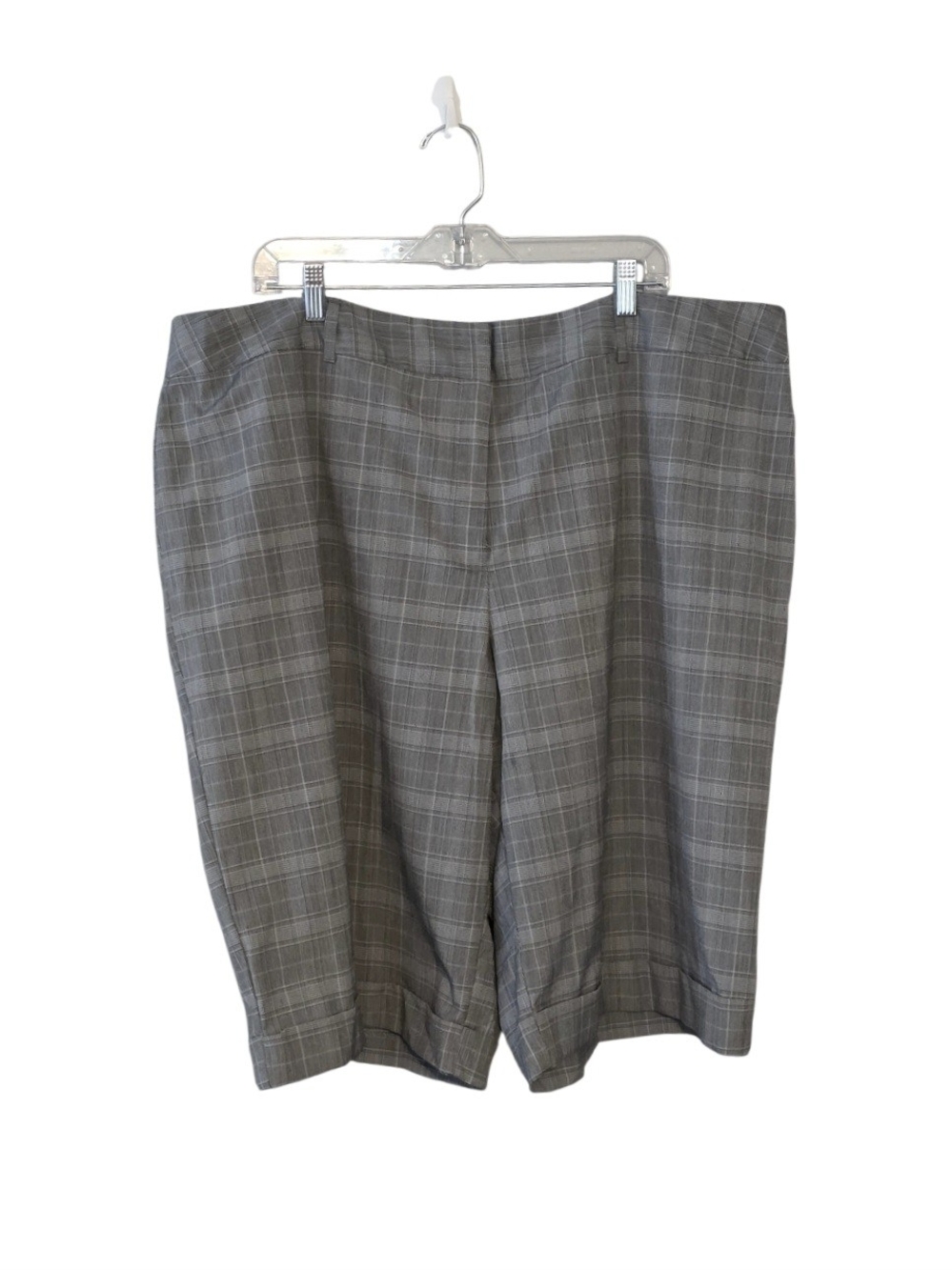 Women's Studio 1940 Grey Plaid Dress Shorts Plus Size 26W Vintage Y2K